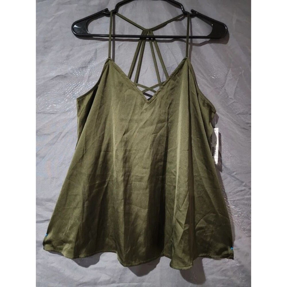 No Boundaries Mossy Green Strappy Cami Top New With Tags Size L 11-13
